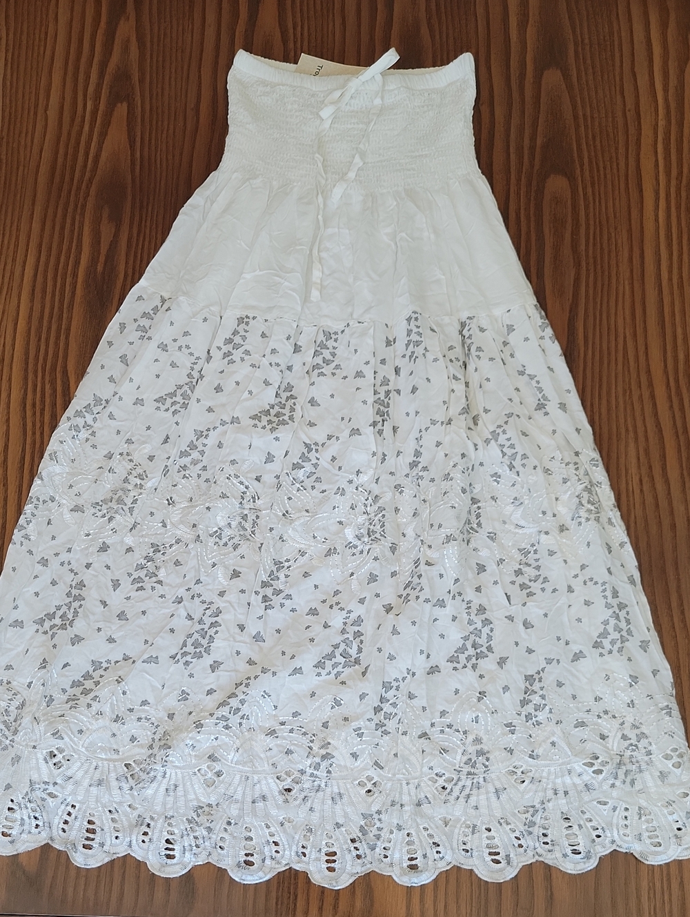 NWT -- TROPIKO White Strapless Eyelet Dress Or Beach Coverup | Size: S?